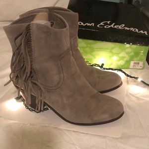 👑Sam Edelman Louie fringed suede ankle boots